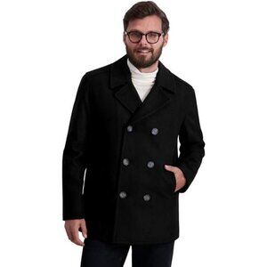 Double Breasted Wool Peacoat for Men Classic